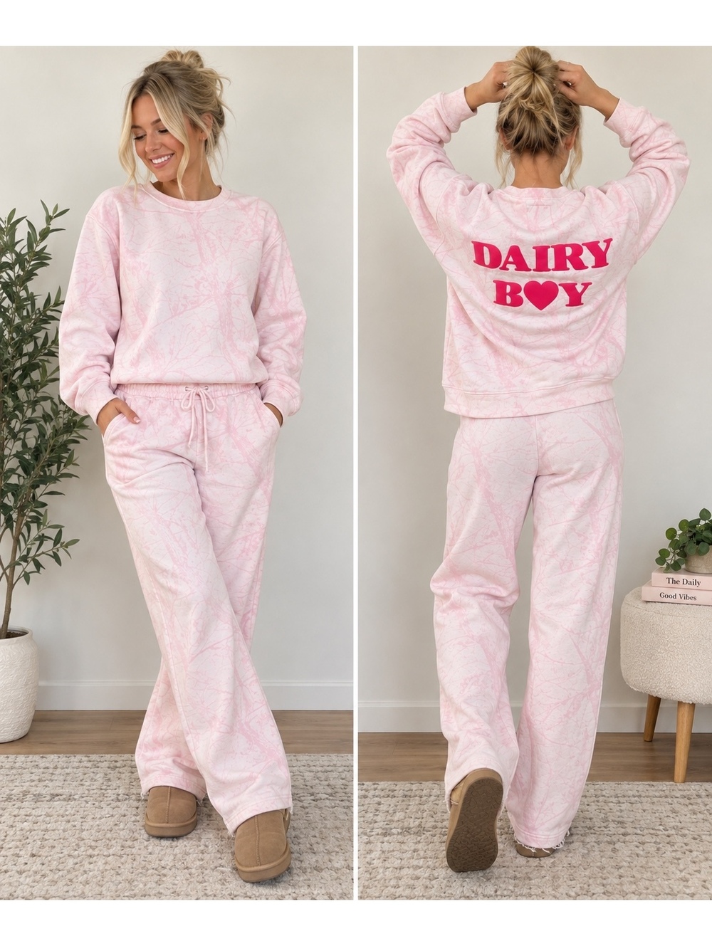 Dairy Boy Bubblegum Camo Crewneck & Sweatpants Set Pink Size Medium Sold Out